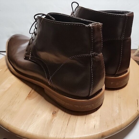 Steve Madden Lace Up Ankle Boot  Brown Leather PU Upper Textile Lining Mens 11.5 main image 4